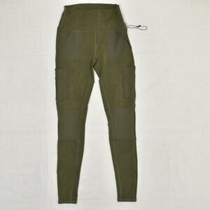 Alo Yoga Women's Skinny Legging Side Pockets Polyester Green Size XS Solid